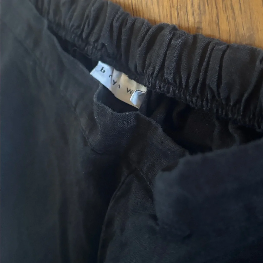 Wide-Leg 💯 % Linen Black Pants - Picture 4 of 4